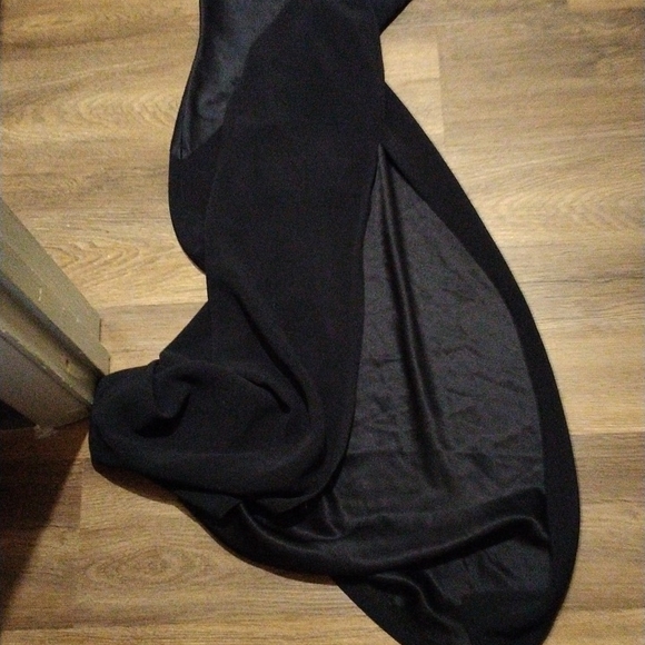 TAHARI navy VTG  Dress Beautiful Side slits sz 8 - Picture 8 of 10